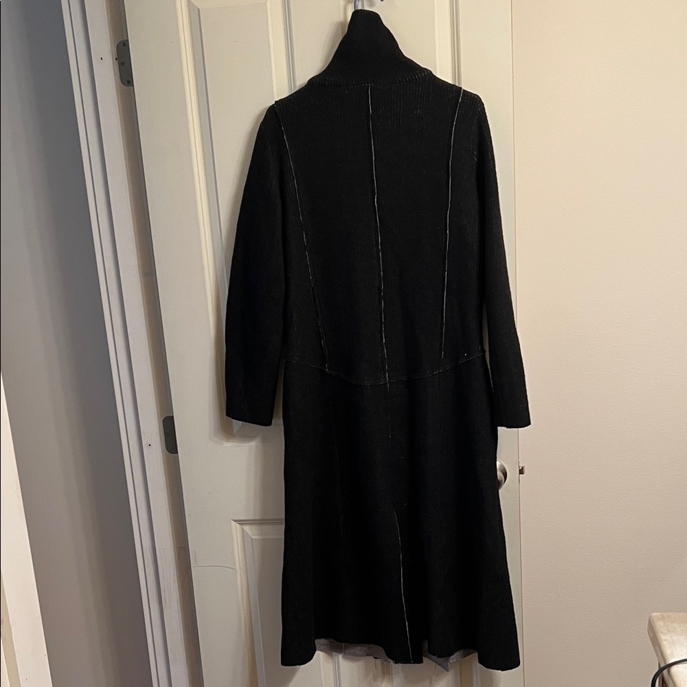 Luukaa Black Sweater Coat with High Collar Size 10 - Picture 8 of 10